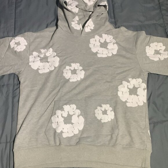 Denim Tears ‘The Cotton Wreath’ Sweatshirt Gray Hoodie Men’s Large - Picture 2 of 3